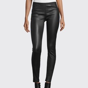 Helmut Lang Black Stretch Leather Skinny Pants